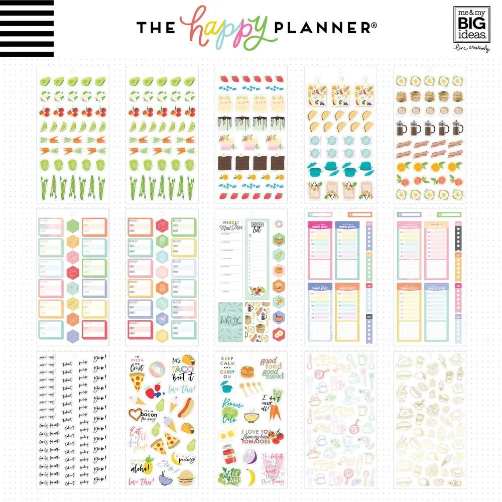 Happy Planner Value Pack stickers Yum Classic 714 pièces