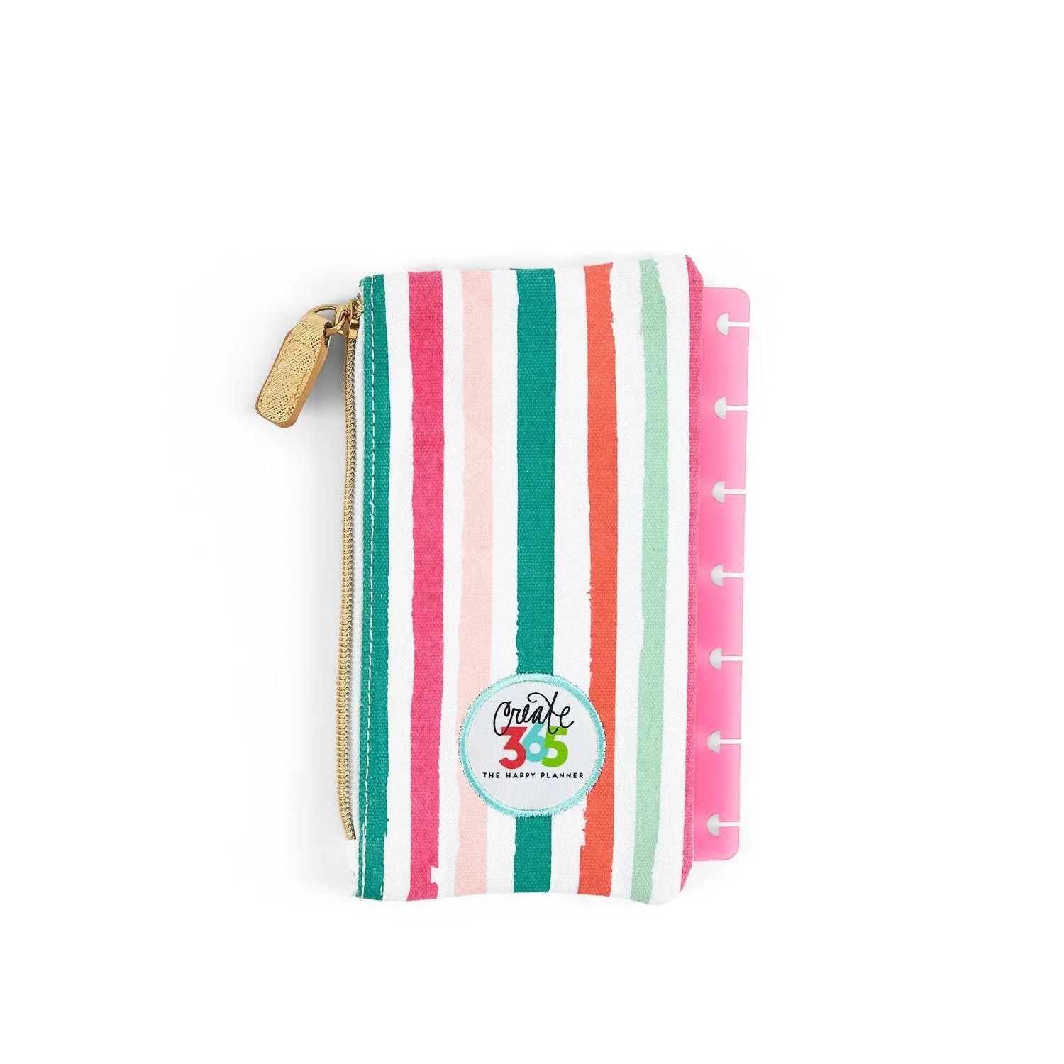 Happy Planner Colorful Stripes Mini trousse agenda à clips toile
