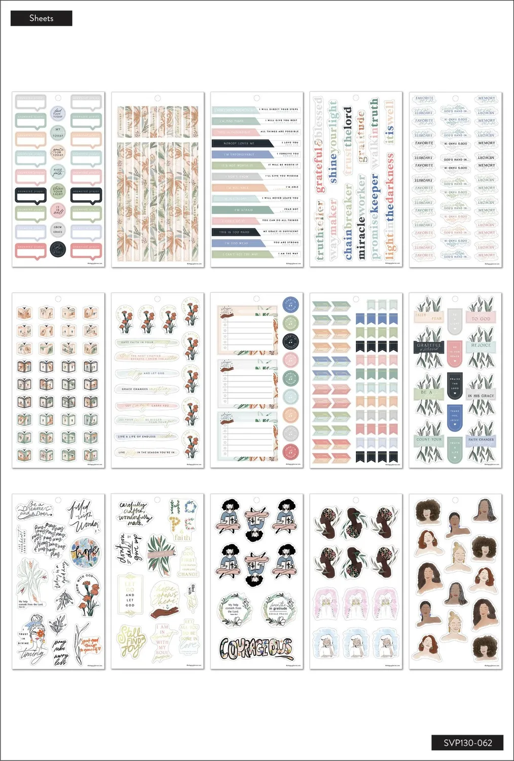 Happy Planner Filled with Faith stickers foi 547