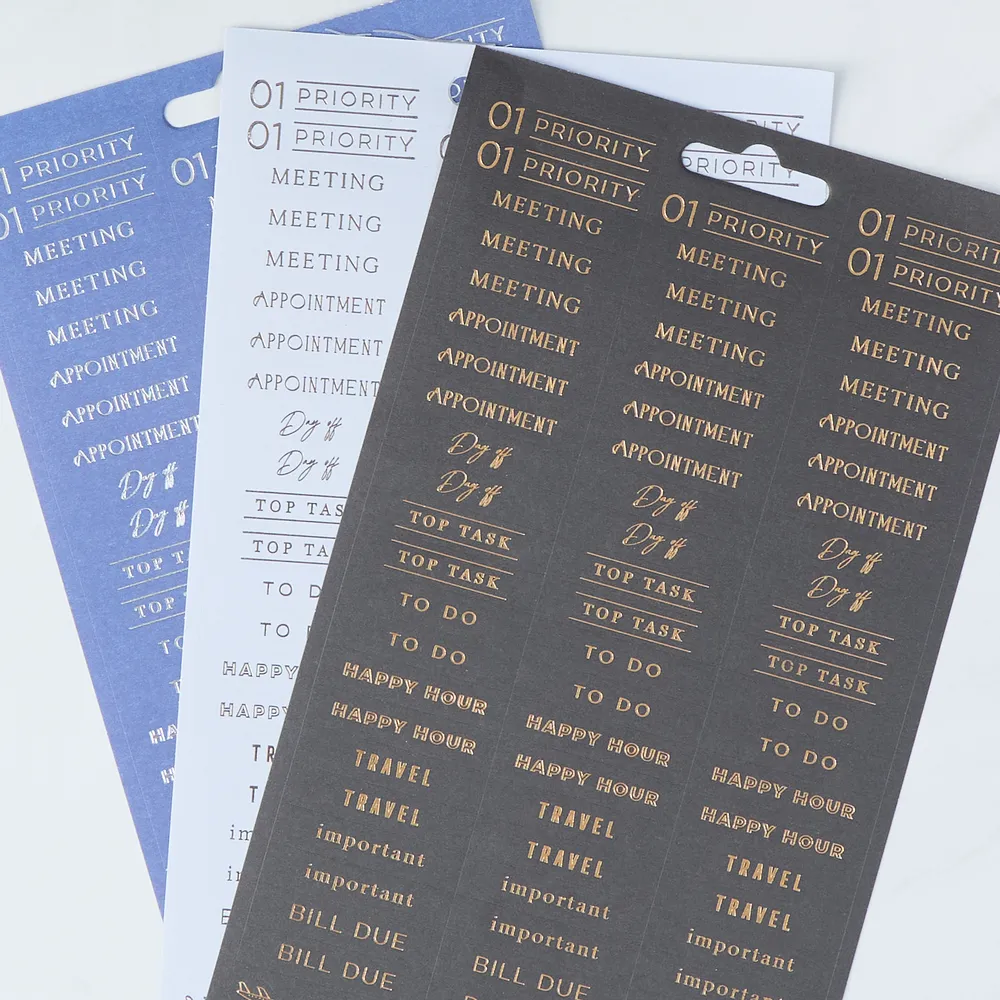 Happy Planner Work + Life Onyx stickers travail 8 planches