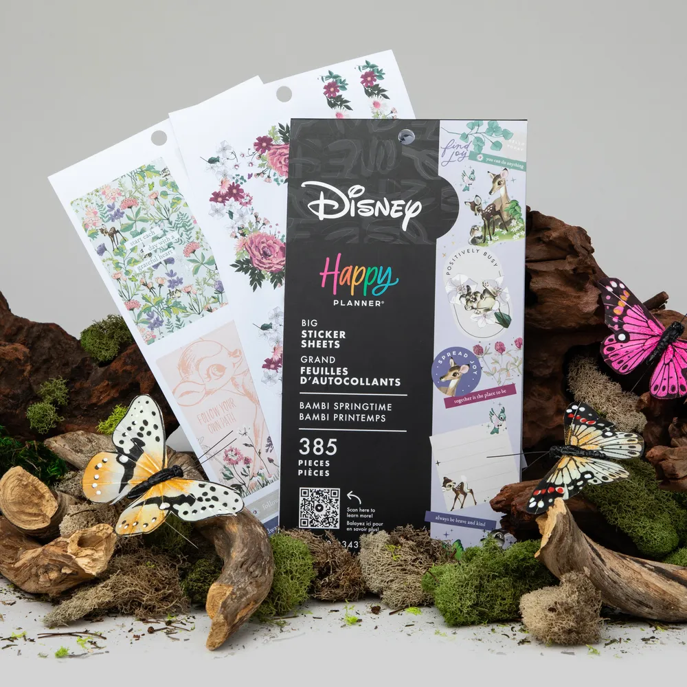 Happy Planner Disney Bambi Springtime stickers grand 385 motifs floraux