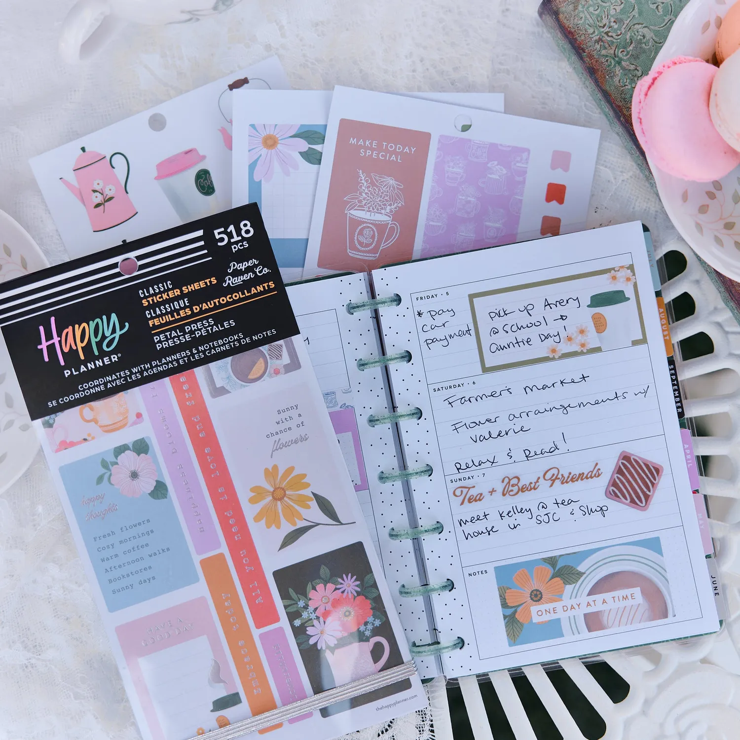 Happy Planner Petal Press stickers Classic floral 30 planches