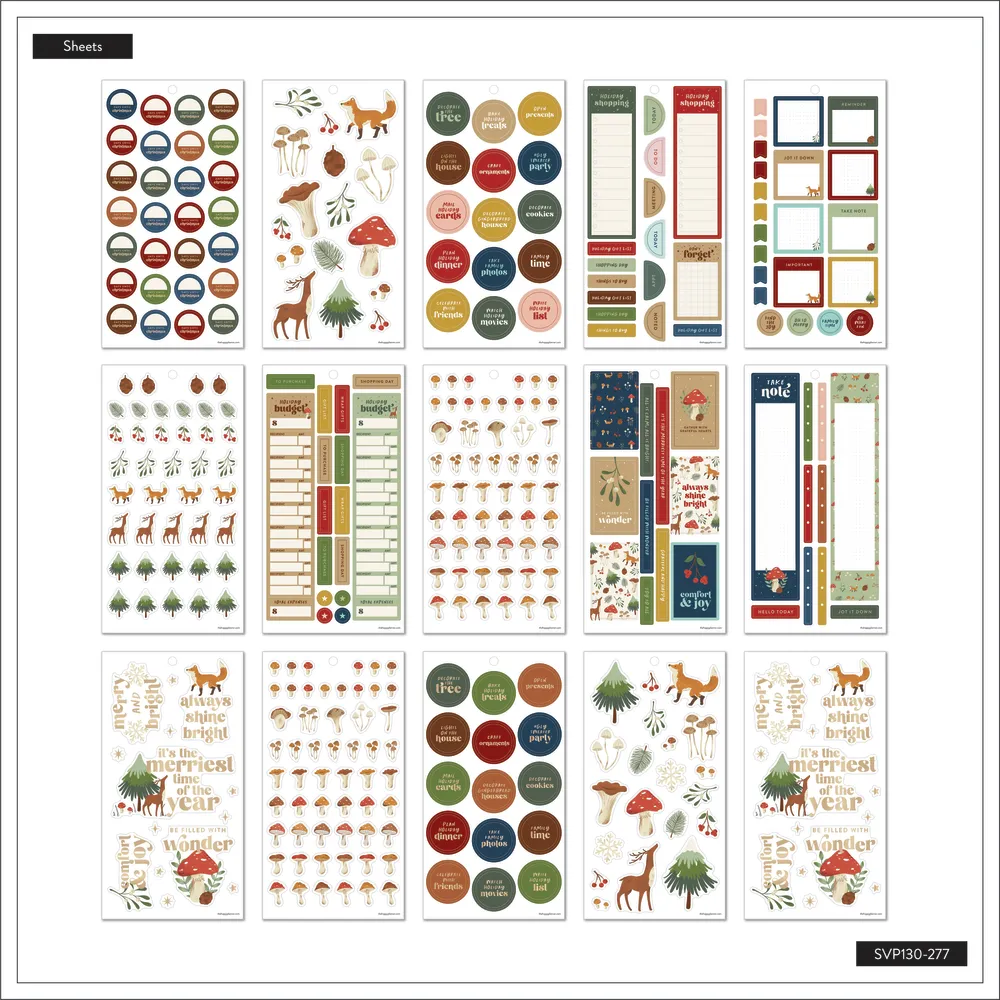 Happy Planner Woodland Seasons carnet stickers Noël 737 stickers