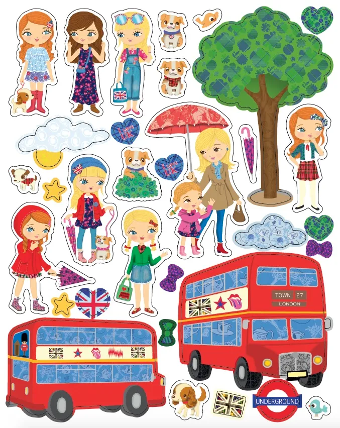 Frigobloc Minimiki Kate à Londres album stickers à décorer