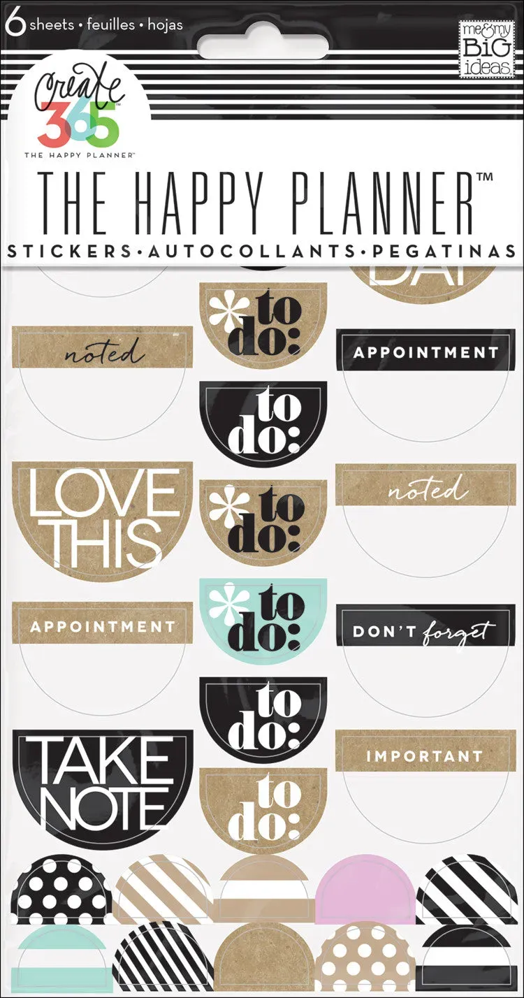 Happy Planner To Do Neutral stickers to-do neutres