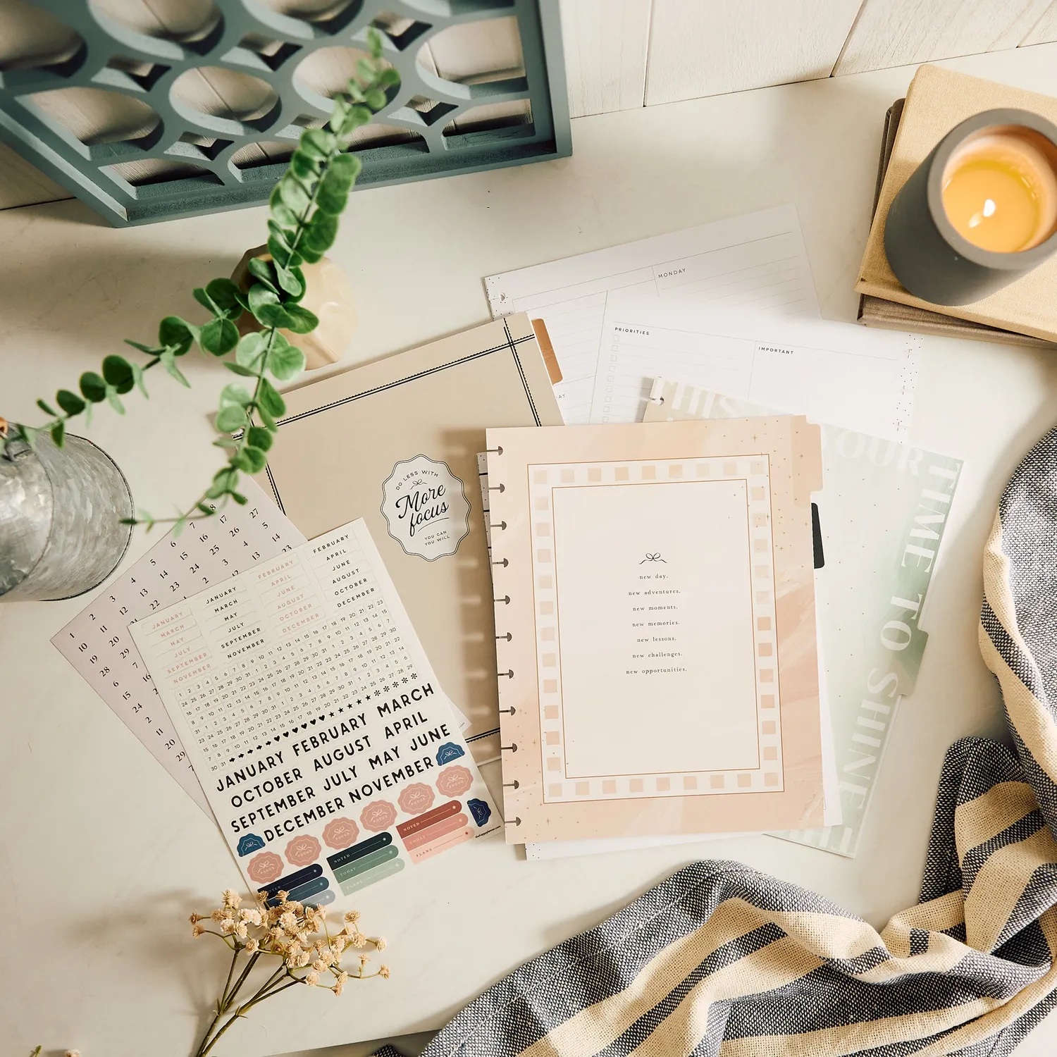 Happy Planner Modern Balance extension dashboard Big 6 mois