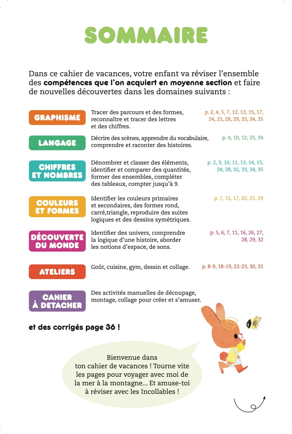 Les Incollables cahier de vacances 2026 MS vers GS 4/5 ans