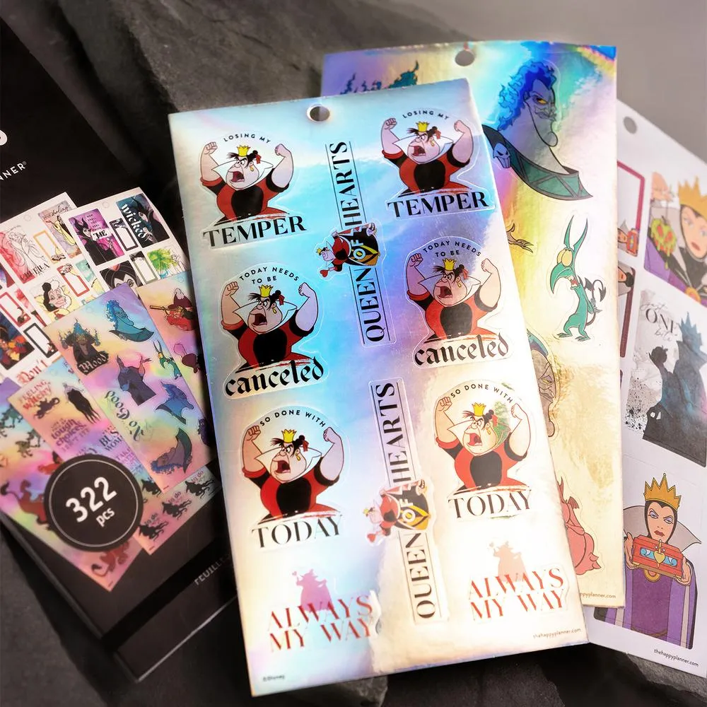 Happy Planner Disney Villains stickers 30 planches 322 pièces
