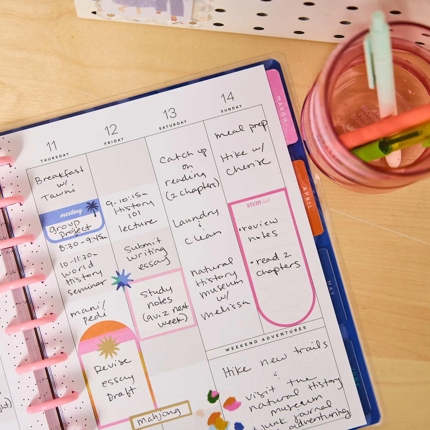 Happy Planner Sunburst Bay 2026-2027 agenda étudiant 12 mois