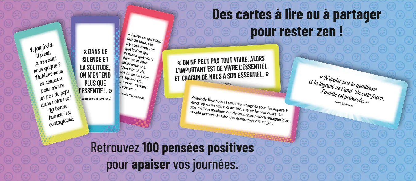 Vitaminzen coffret 100 cartes pensées positives zen