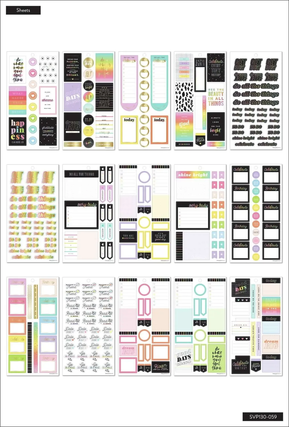 Happy Planner Happy Plans Value Pack stickers 30 feuilles couleur