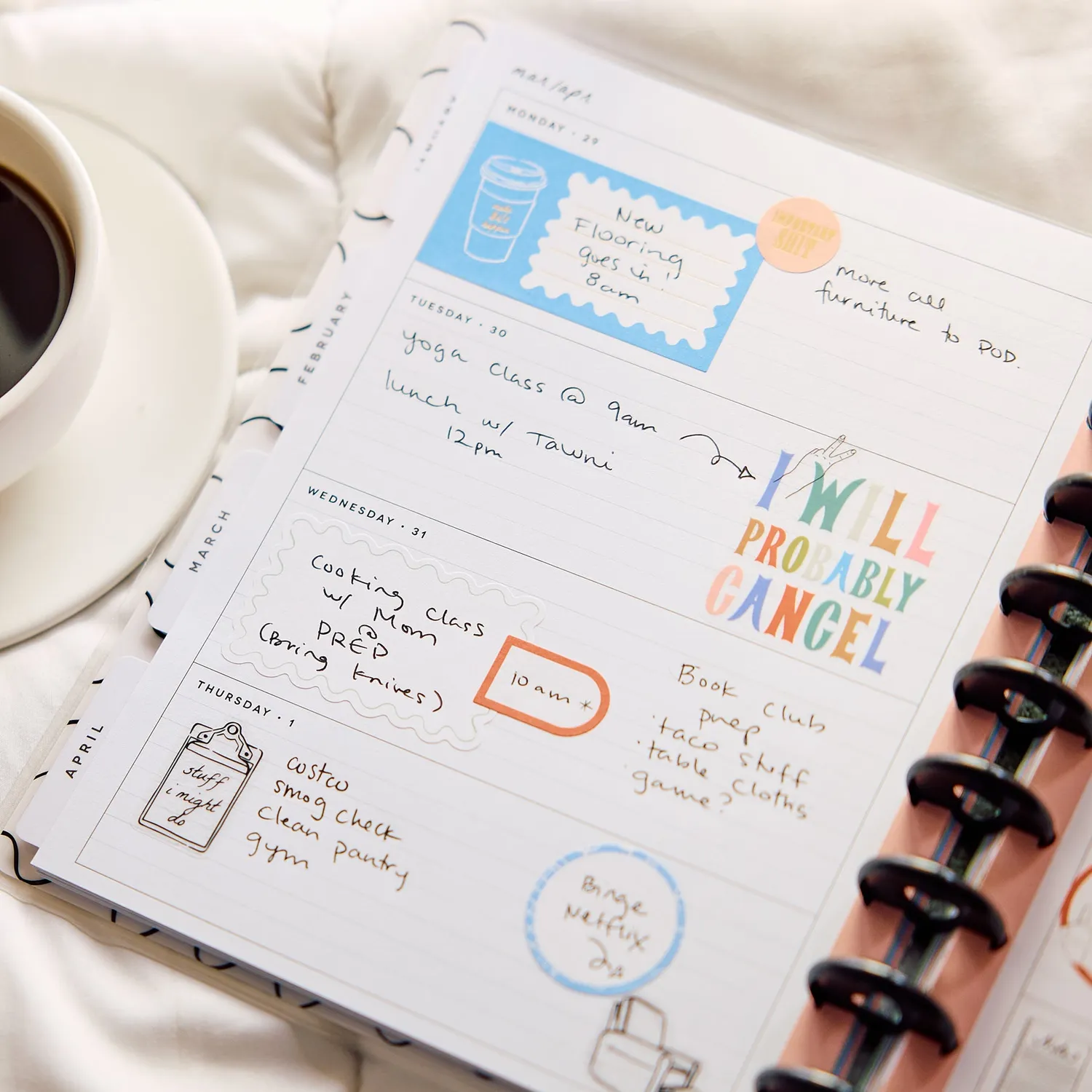 Happy Planner Pajama Plans 2027 agenda à anneaux horizontal Classic