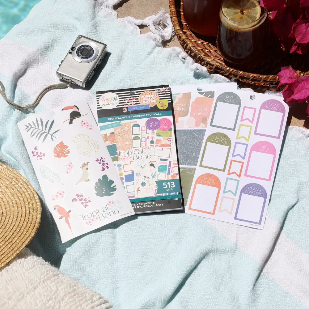 Happy Planner Tropical Boho stickers 513 motifs Classic