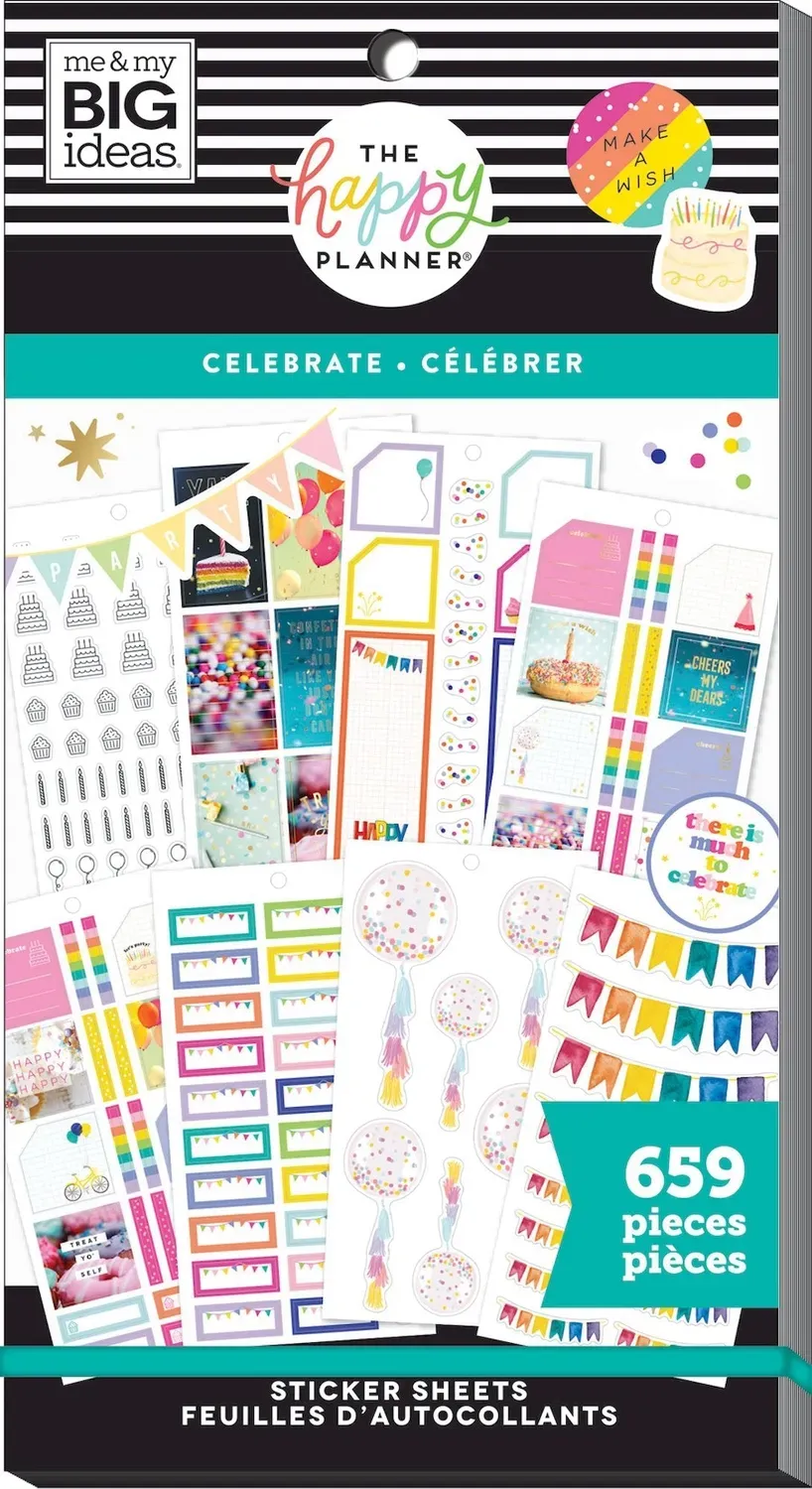 Happy Planner Celebrate stickers Classic 659 anniversaire