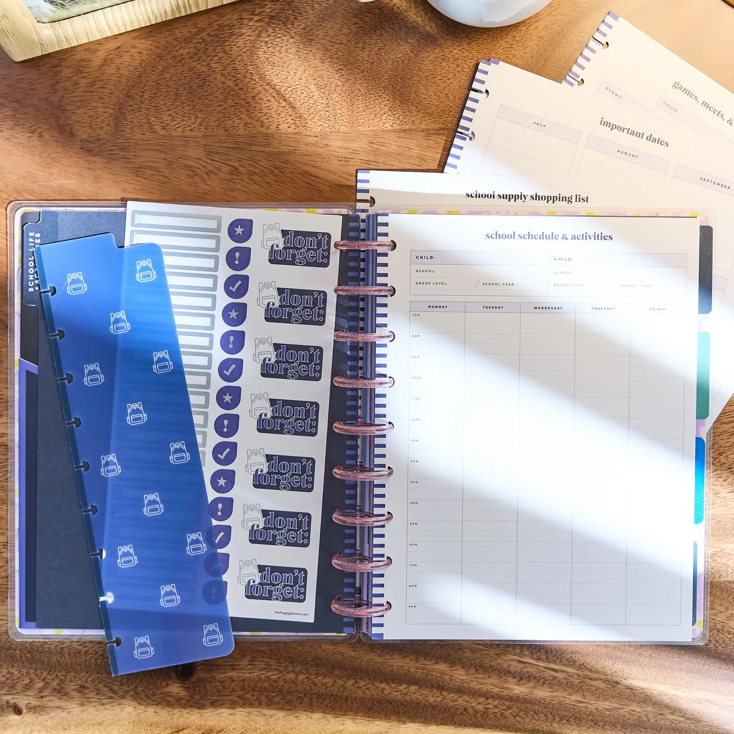 Happy Planner Parenting Classic kit accessoires école famille