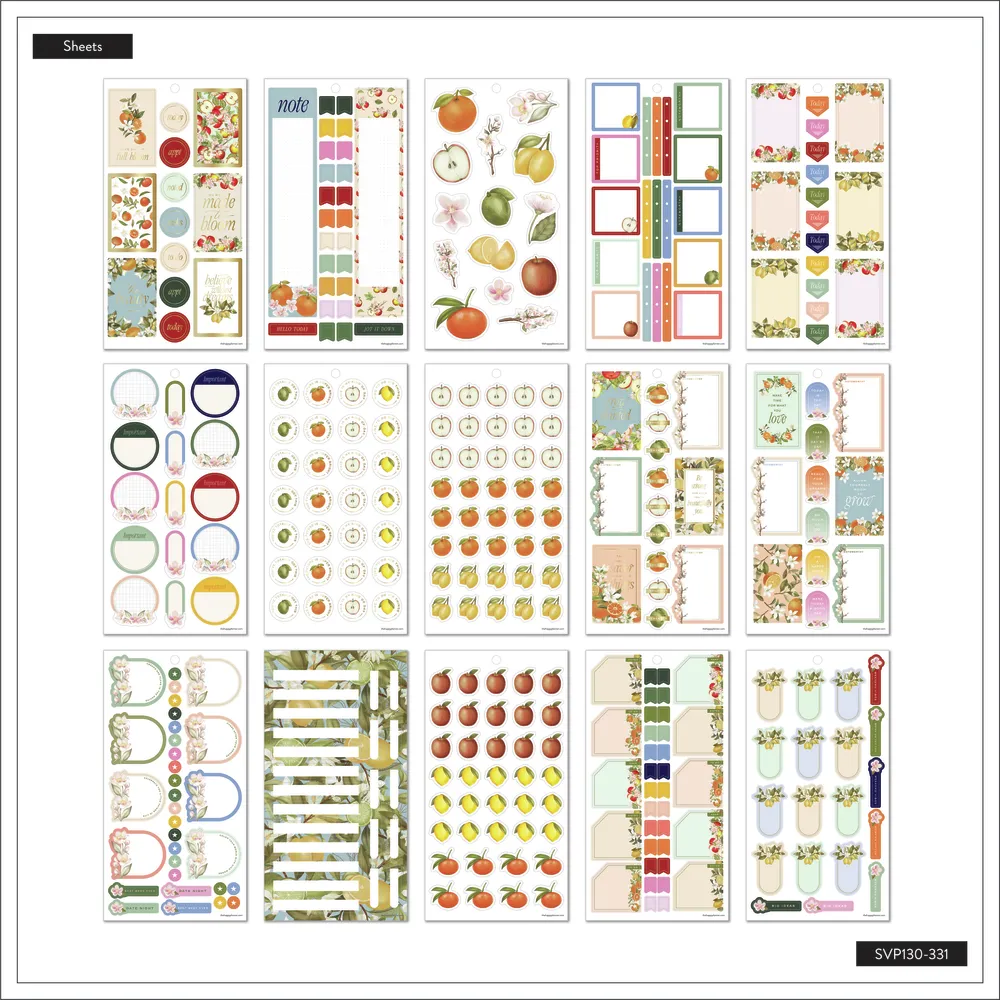 Happy Planner Fruit & Flora stickers 30 planches floral
