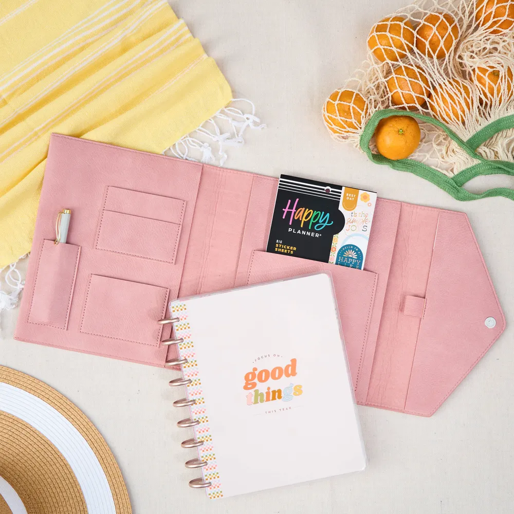Happy Planner Blush Deluxe folio pochette Classic simili cuir