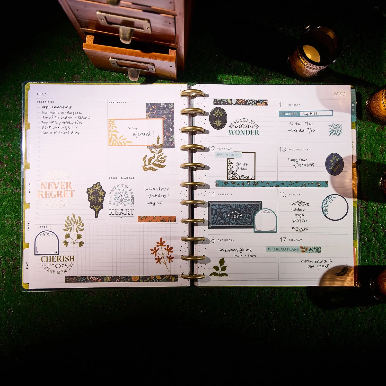 Happy Planner Herbarium agenda Big 2026 dashboard 12 mois