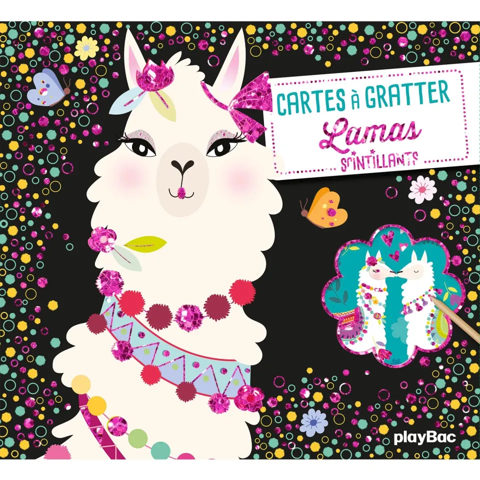 Frigobloc Cartes à gratter Lama pochette 5 cartes
