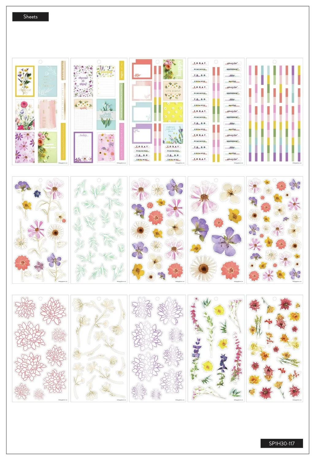 Happy Planner Pressed Florals stickers value pack 519