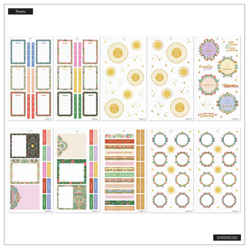 Happy Planner Golden Meadow stickers Classic 697 pièces
