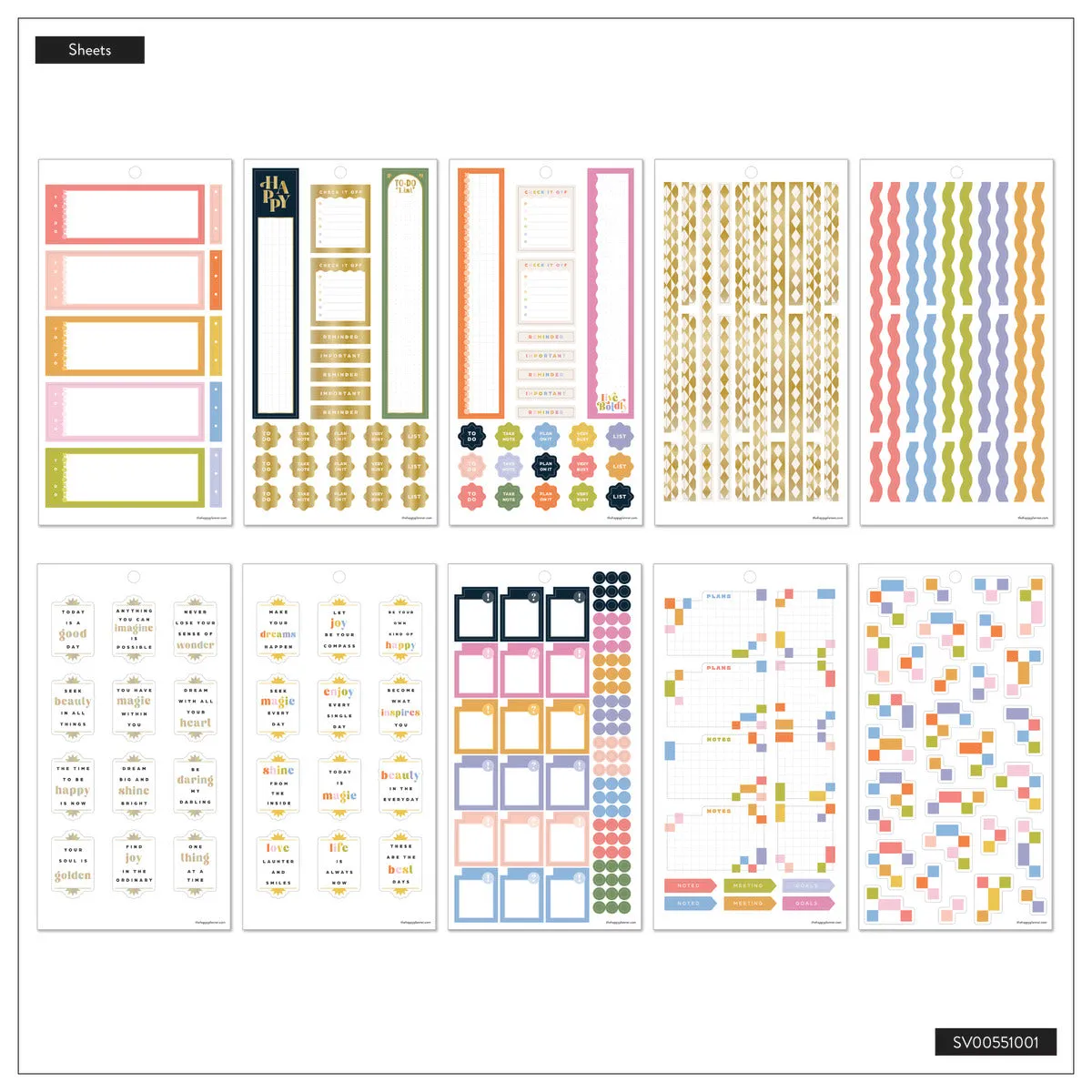 Happy Planner Mini Pop Splash stickers 822 pièces valeur