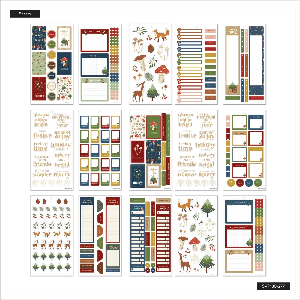Happy Planner Woodland Seasons carnet stickers Noël 737 stickers