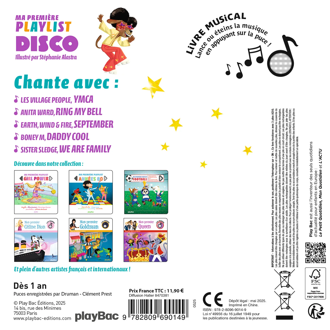 Ma première playlist livre musical Disco 5 sons dès 1 an
