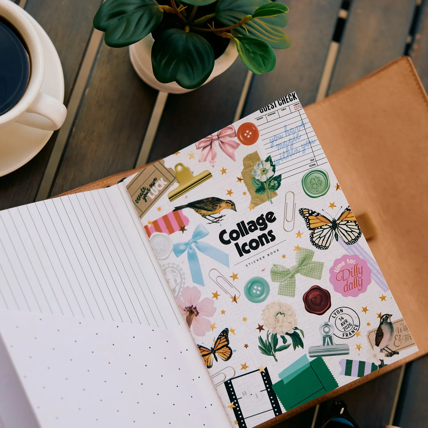 Happy Planner Collage Icons carnet stickers folio A5 448 vintage