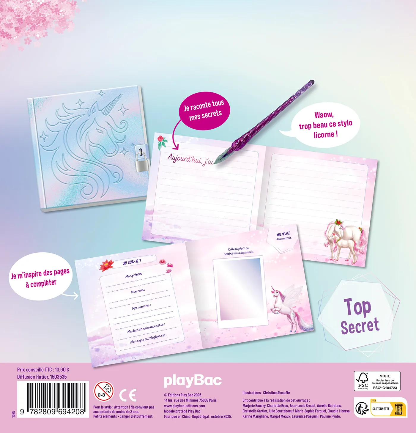 Licornes de rêve Mon journal secret journal + stylo