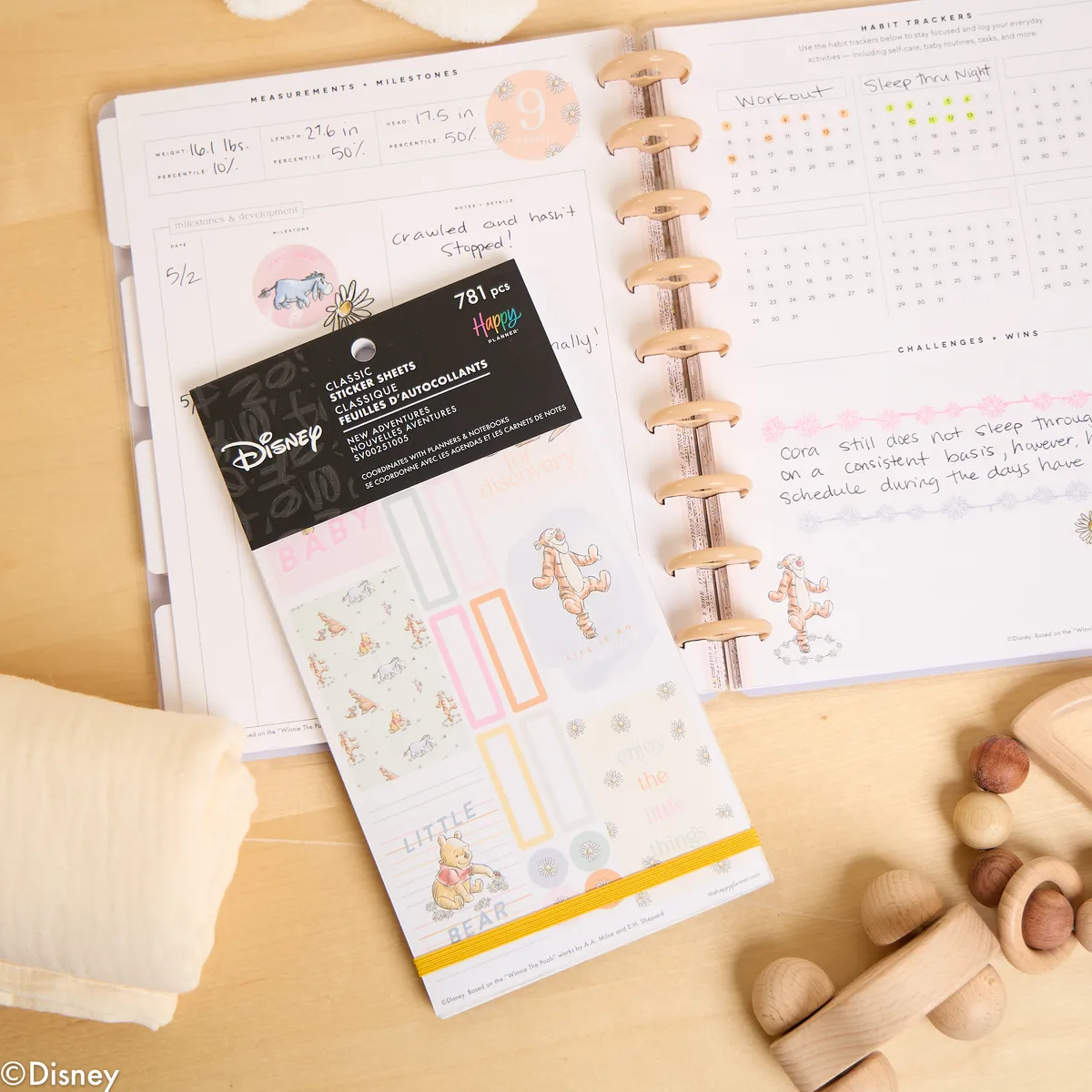 Happy Planner Disney Winnie the Pooh Baby stickers 30 feuilles 781 pièces