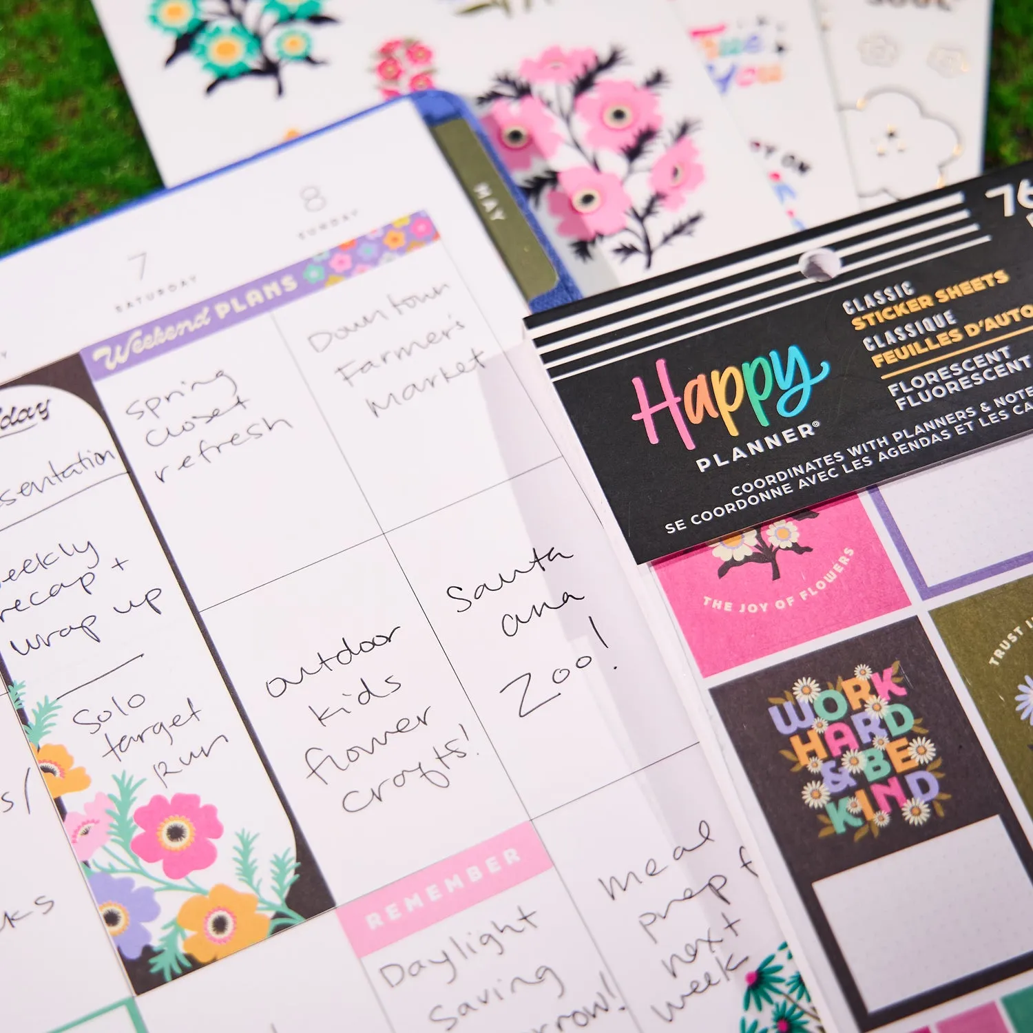 Happy Planner Florescent Florals stickers Classic 764 fluo