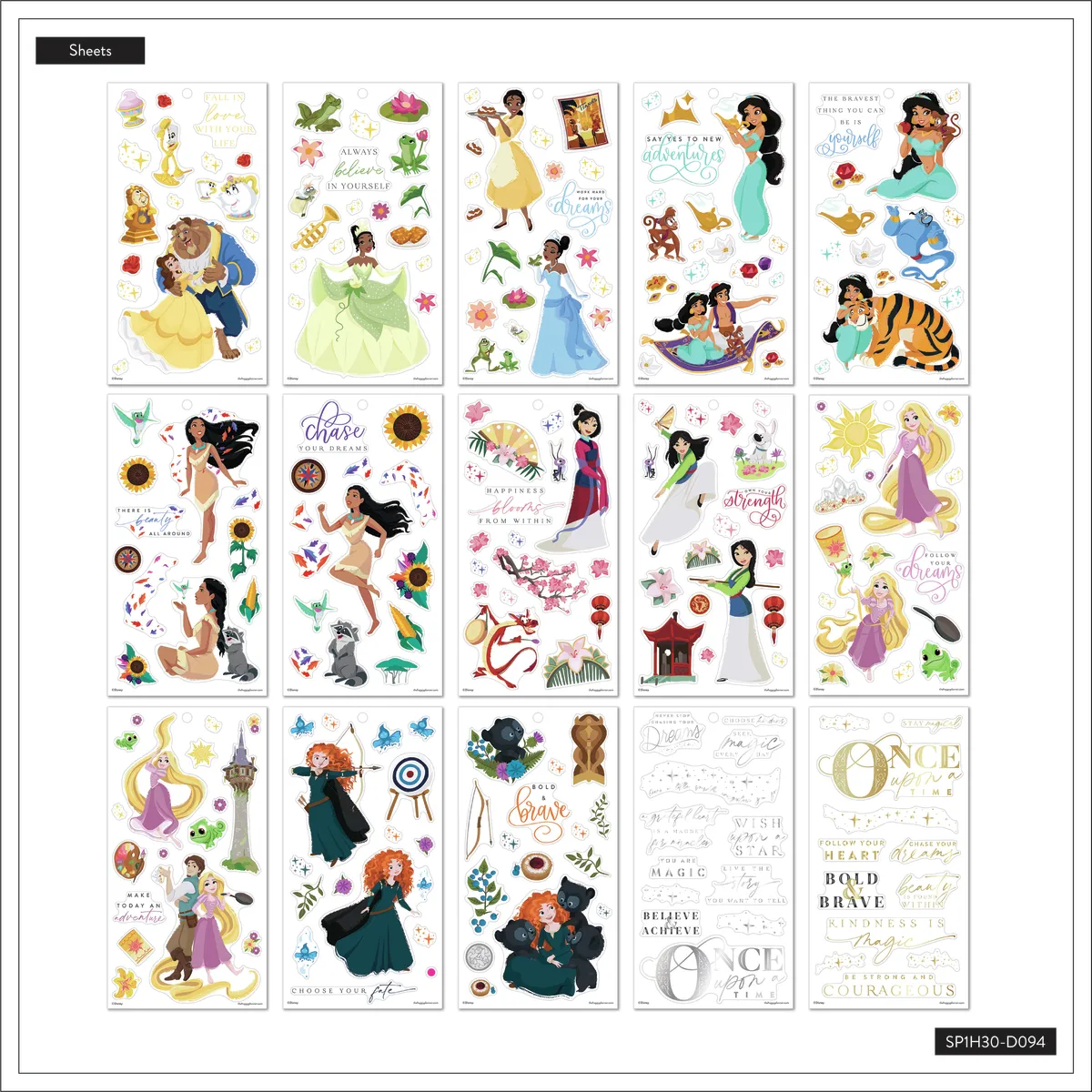 Happy Planner Disney Princess Magic stickers Value Pack 459 pcs