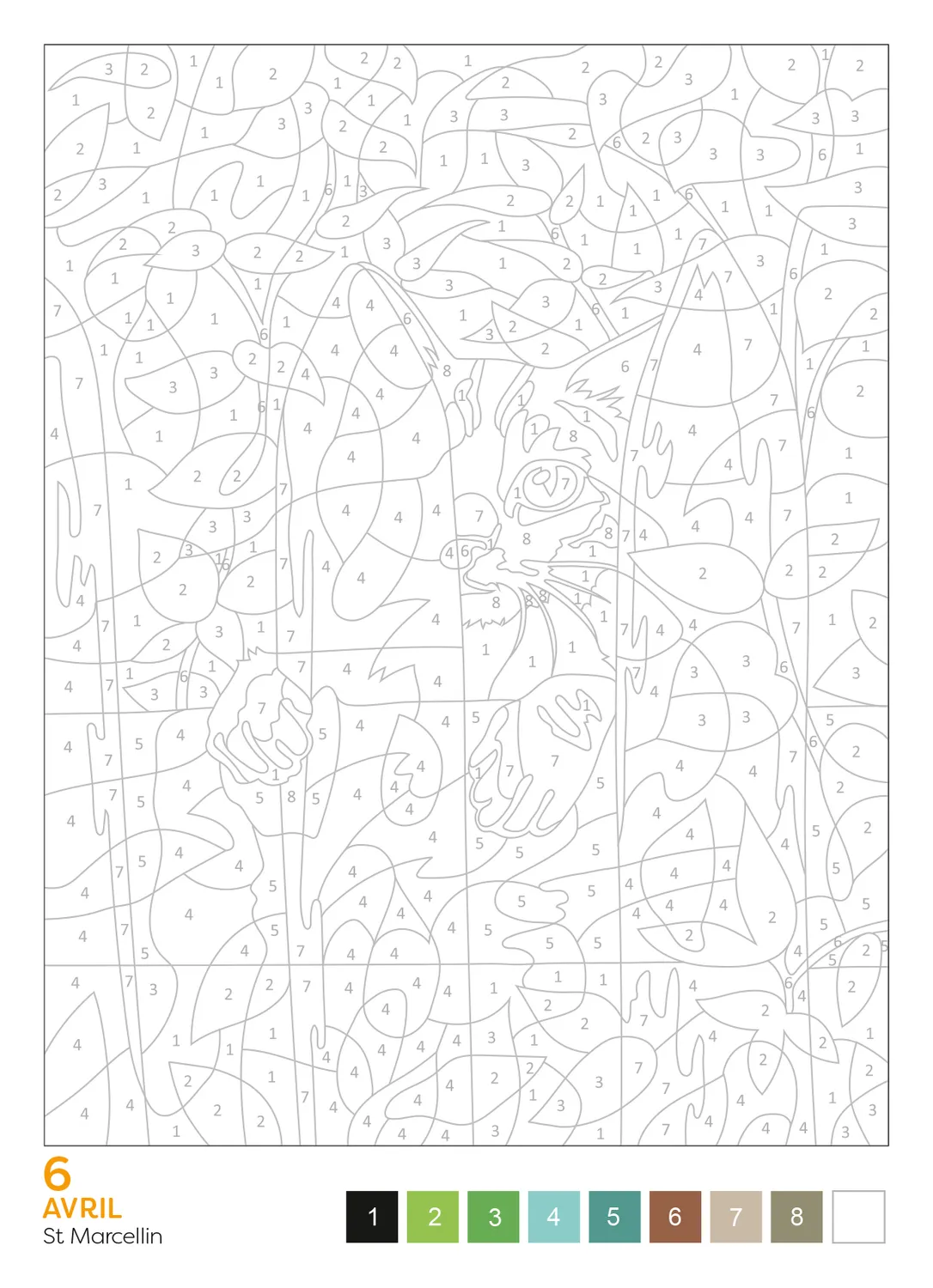 Frigobloc Année à bloc Coloriages Chats 365 jours calendrier