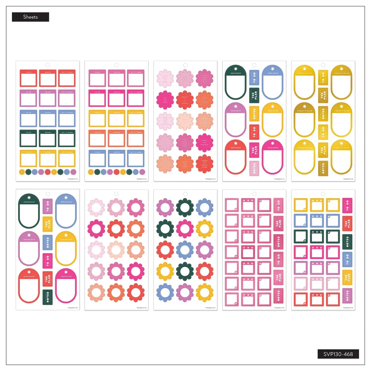 Happy Planner Color Vibe carnet stickers 30 planches couleur