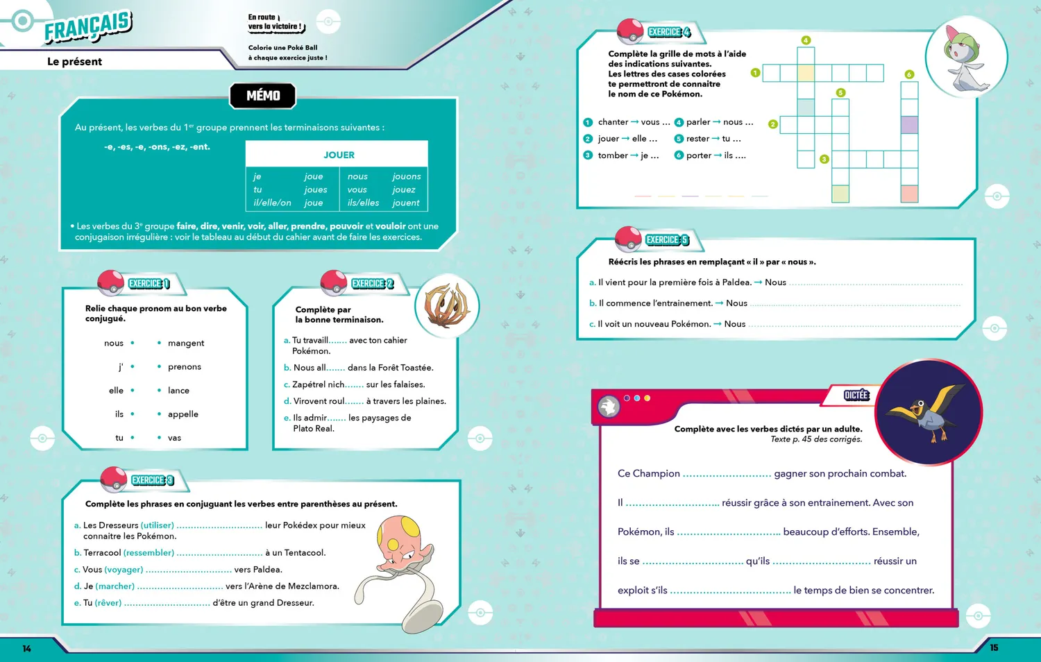 Les Incollables Pokémon Toute mon année de CE1 cahier CE1