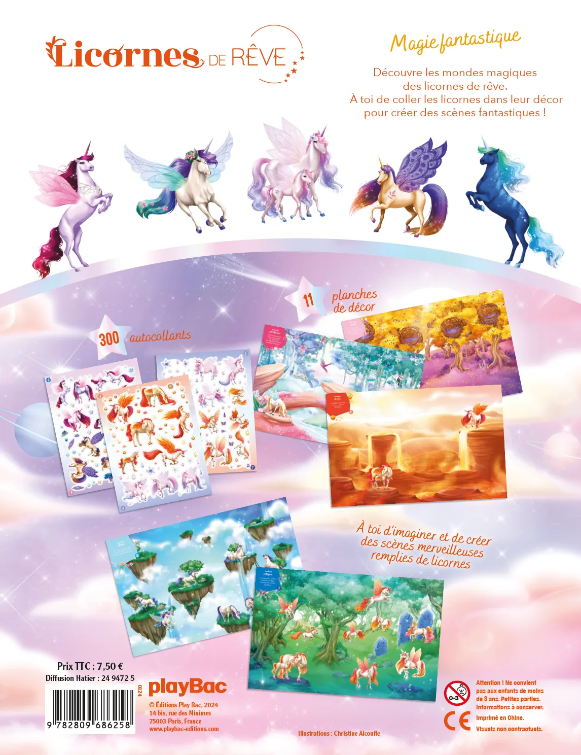 Frigobloc Licornes de rêve cahier stickers 300 autocollants