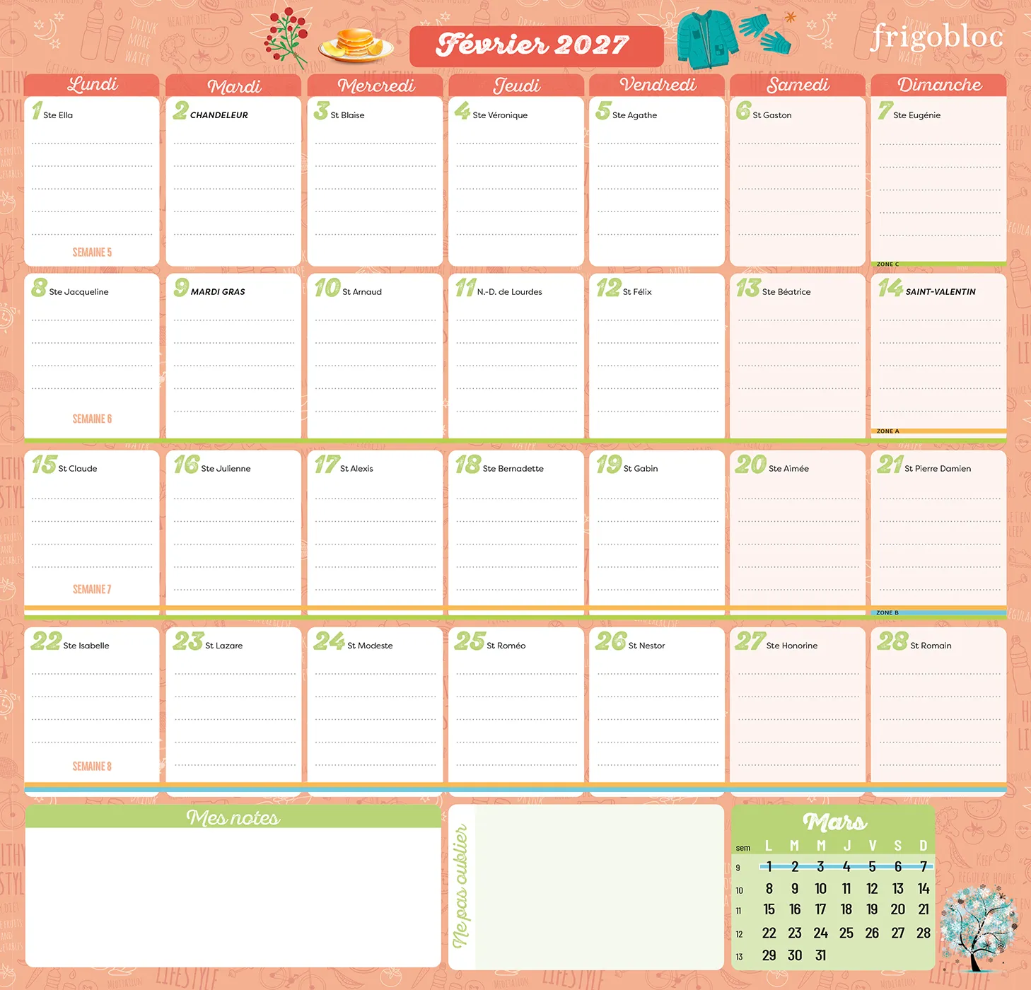 Frigobloc Starter pack calendrier organiseur familial 2027