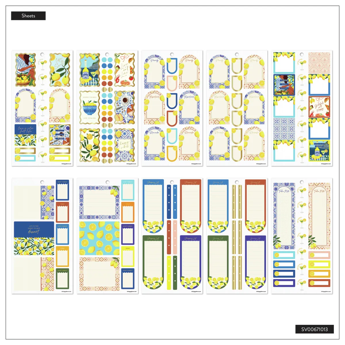 Me & my big ideas Tuscan Table Meal Planning stickers 866 pièces classique