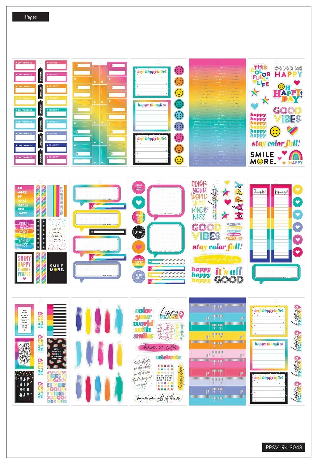 Happy Planner Color Me Happy stickers Classic 561 couleur