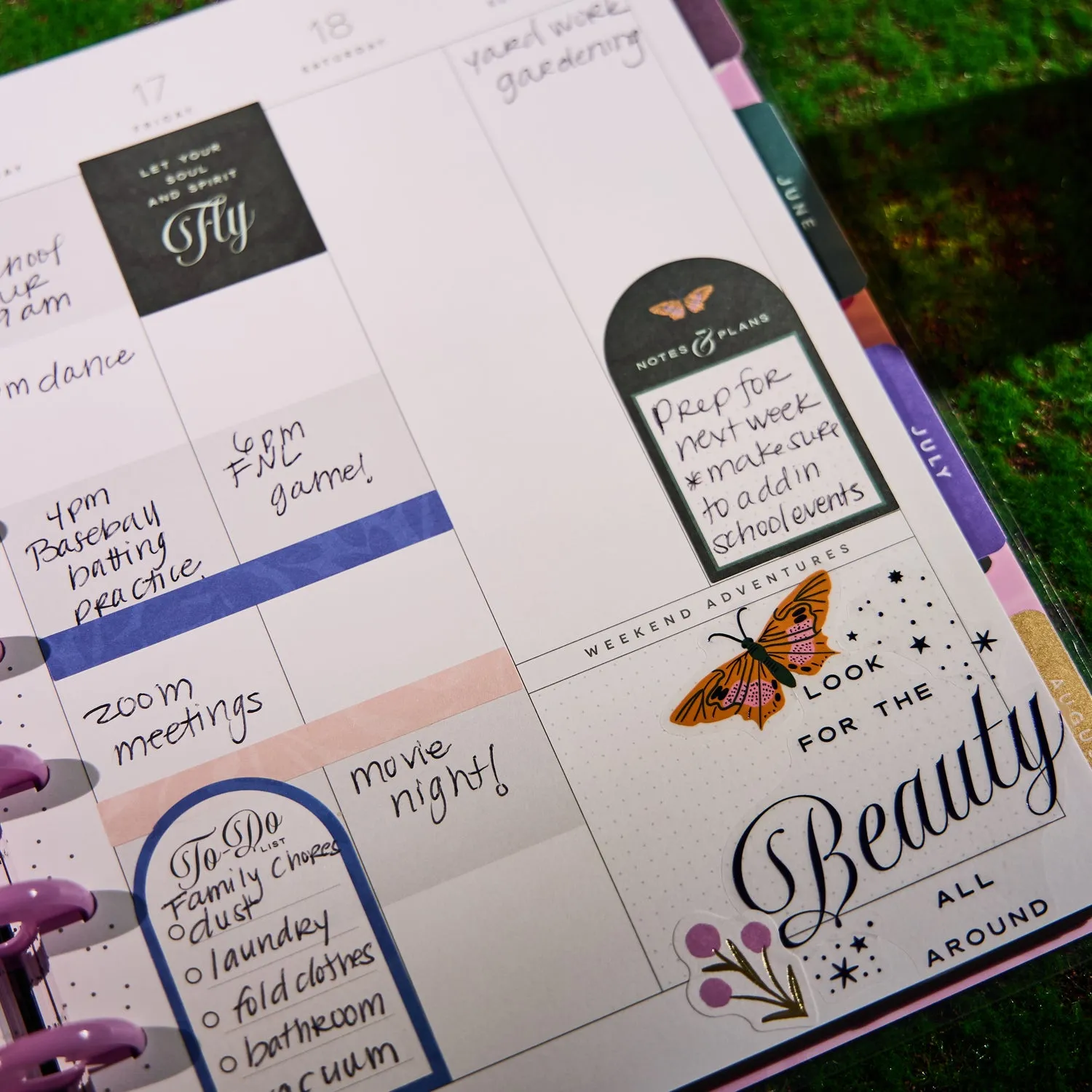 Happy Planner Butterfly Botanics 2026 agenda Classic color block