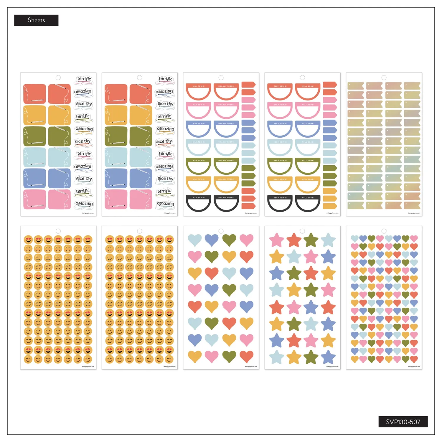 Happy Planner Teacher Rewards stickers récompense Big 30 feuilles