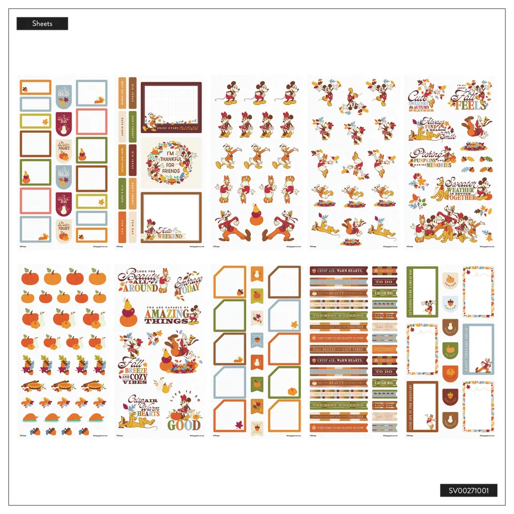 Happy Planner Disney Mickey stickers méga 100 feuilles