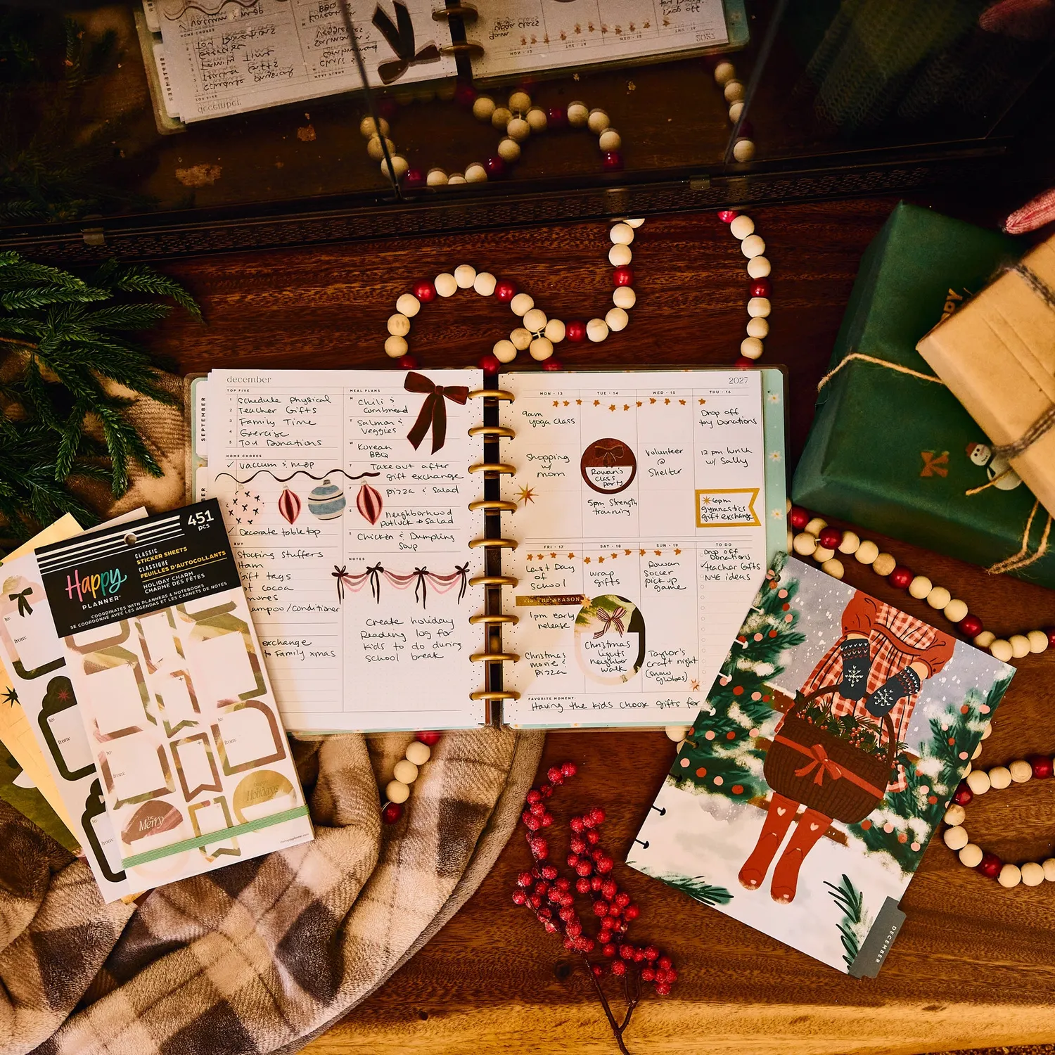 Happy Planner Holiday Charm stickers agenda 30 planches fetes
