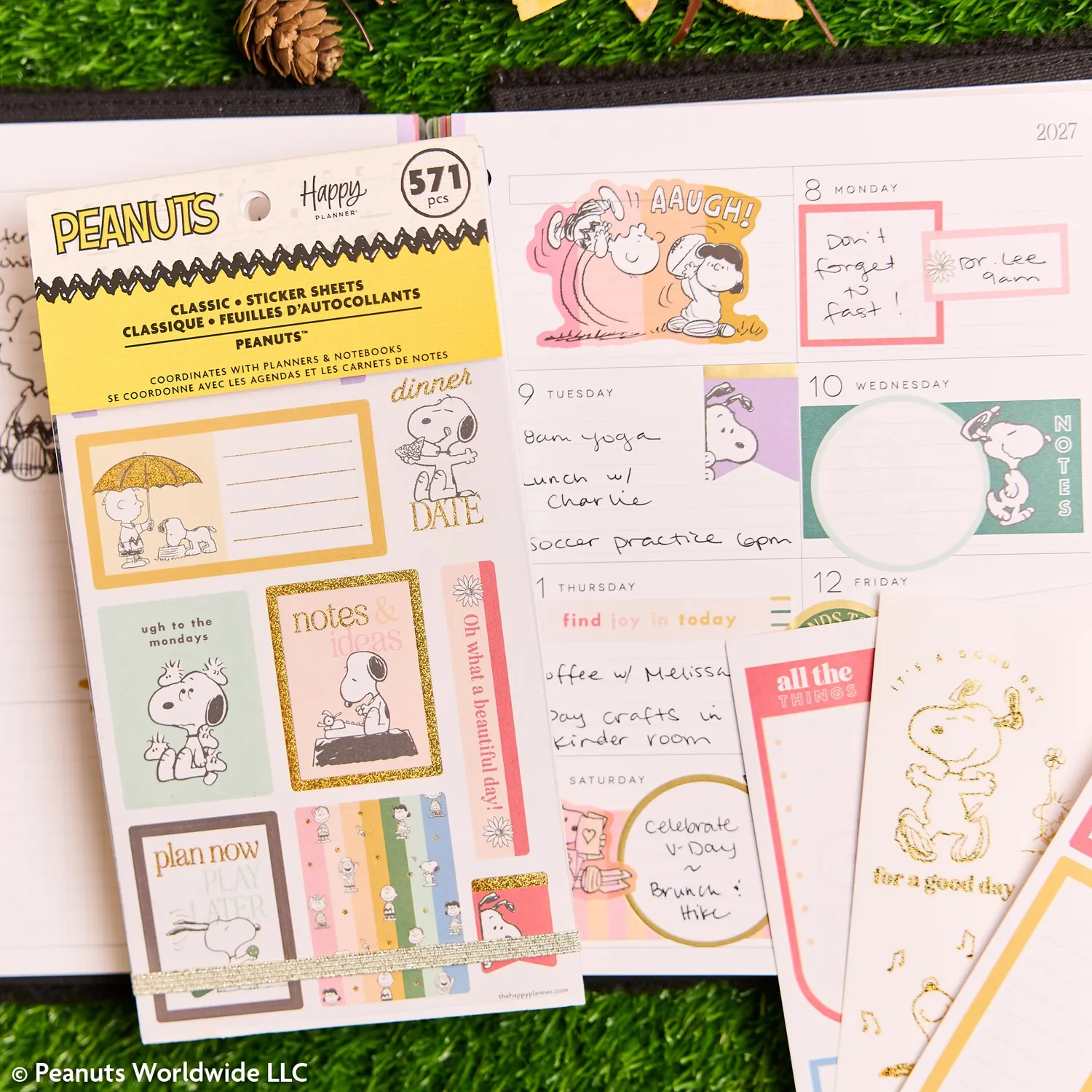 Happy Planner Peanuts lot stickers Value Pack Snoopy