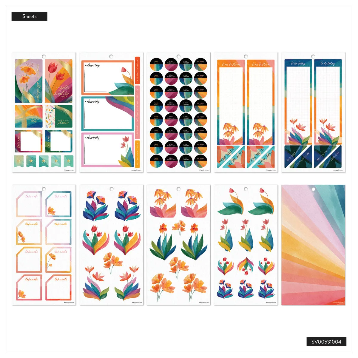 Happy Planner Floral Energy stickers Big 371 autocollants