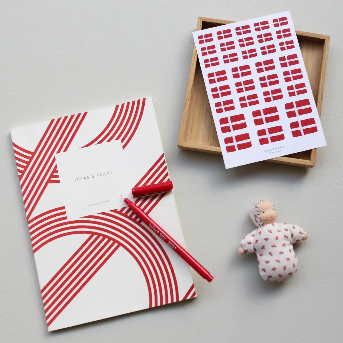 Kartotek Danish Flags stickers drapeaux danois