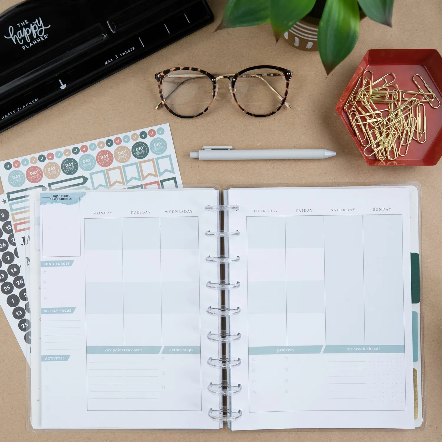 Happy Planner Homeschool recharge Classic école maison