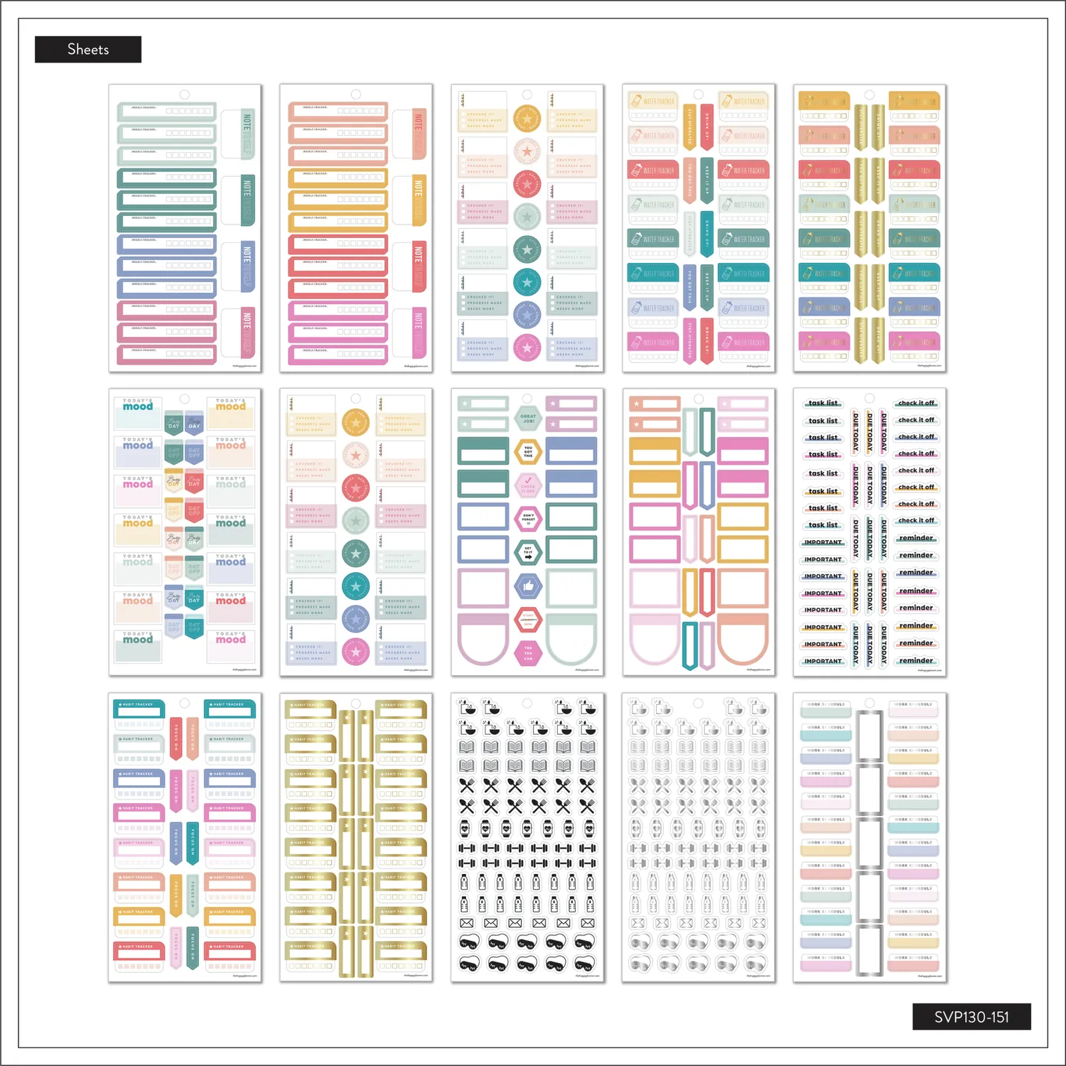 Happy Planner Essentials stickers trackers checklists 990
