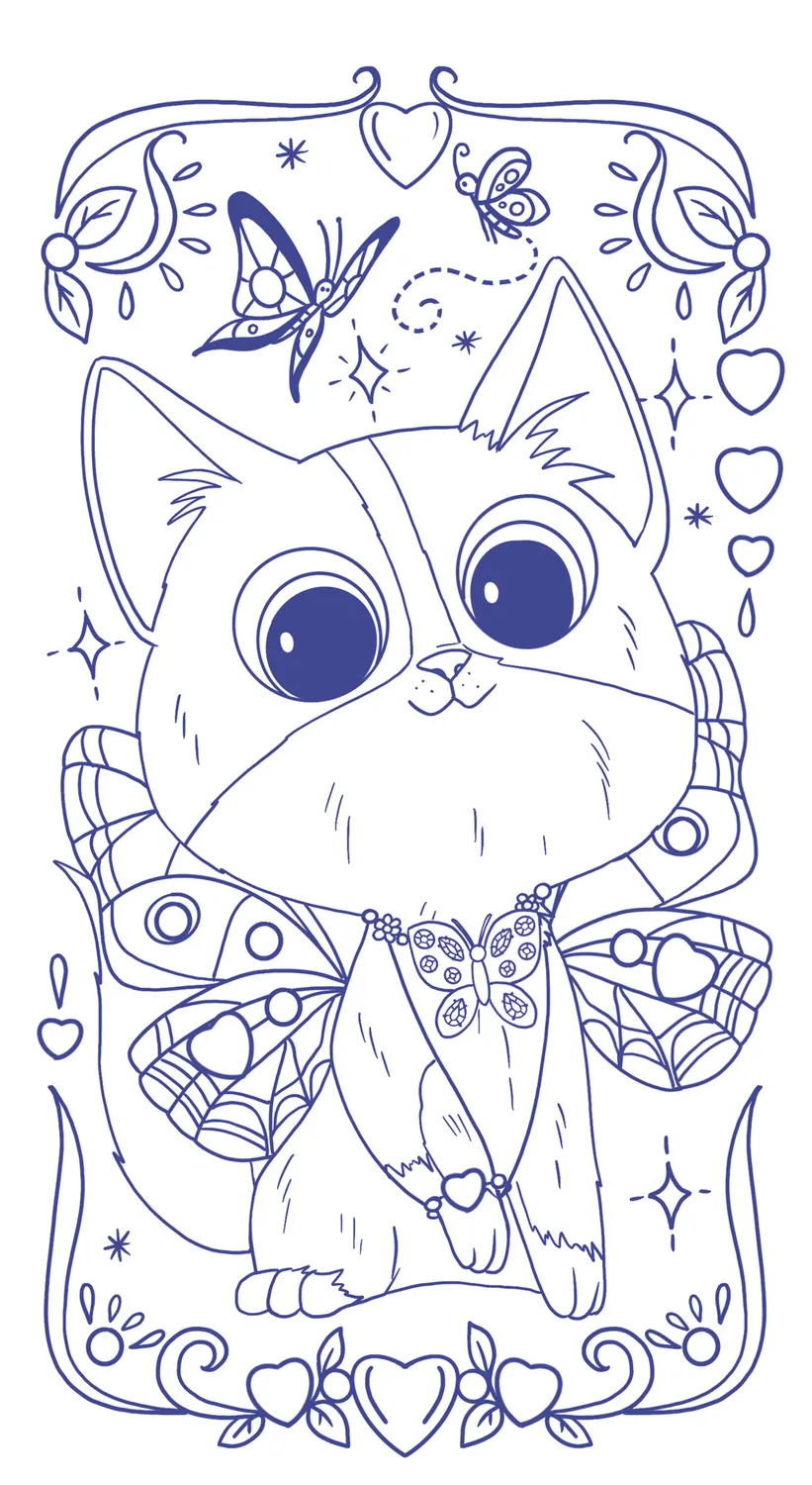 Frigobloc Chatons cahier coloriages strass stickers